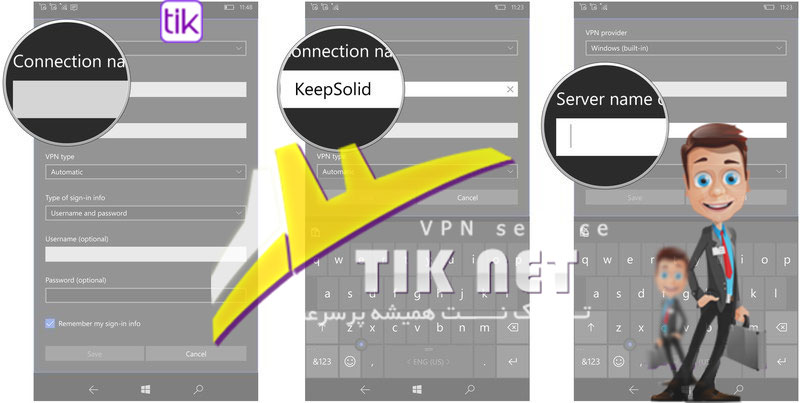 آموزش استفاده از L2tp vpn در ویندوزفون 10